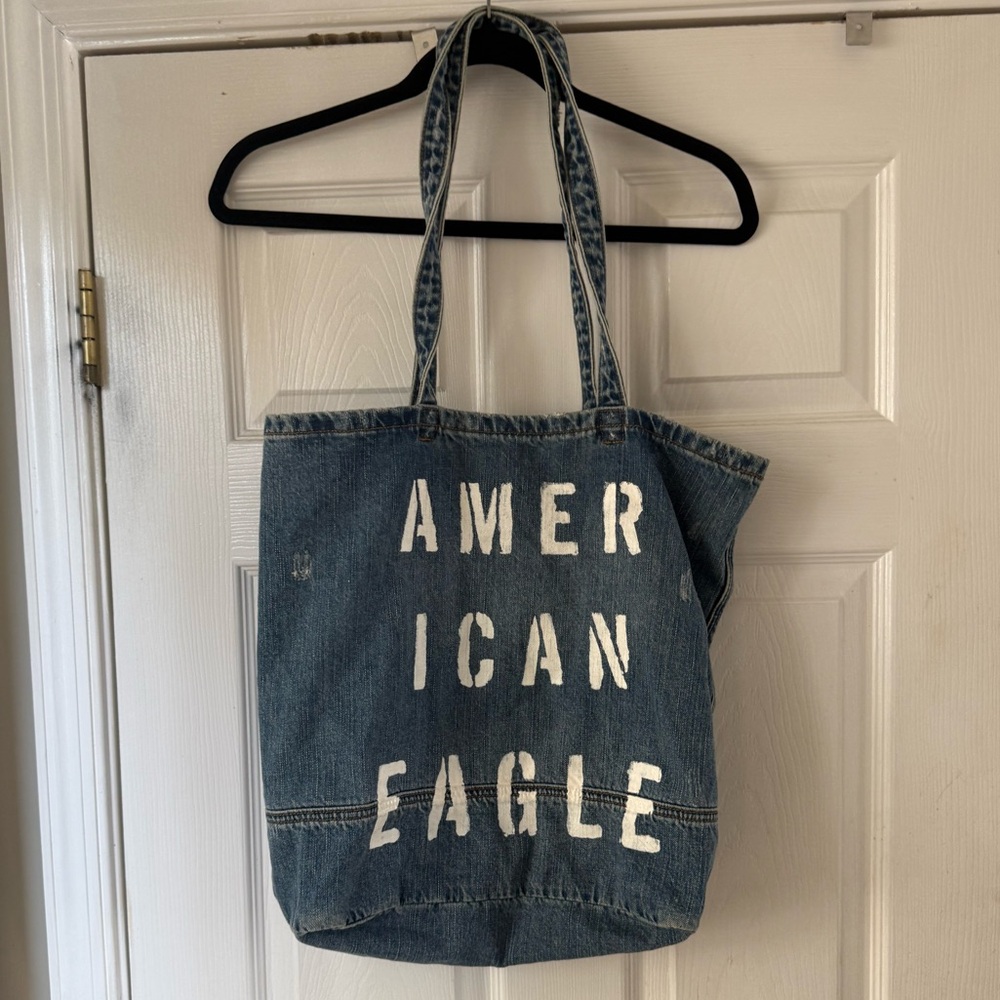 American Eagle outfitters distressed Denim Tote Bag🩷🩵
